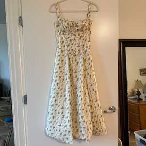 House of CB Cream Floral Midi Dress